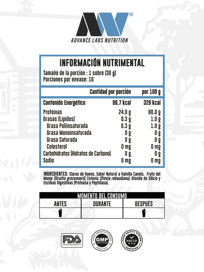 Advance Nutrition Claras de Huevo 10 Sobres