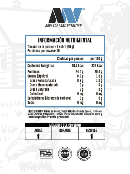 Advance Nutrition Claras de Huevo 10 Sobres