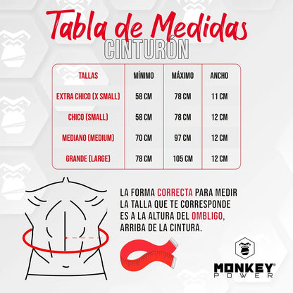 Cinturon Monkey Power Hexagonal Negro