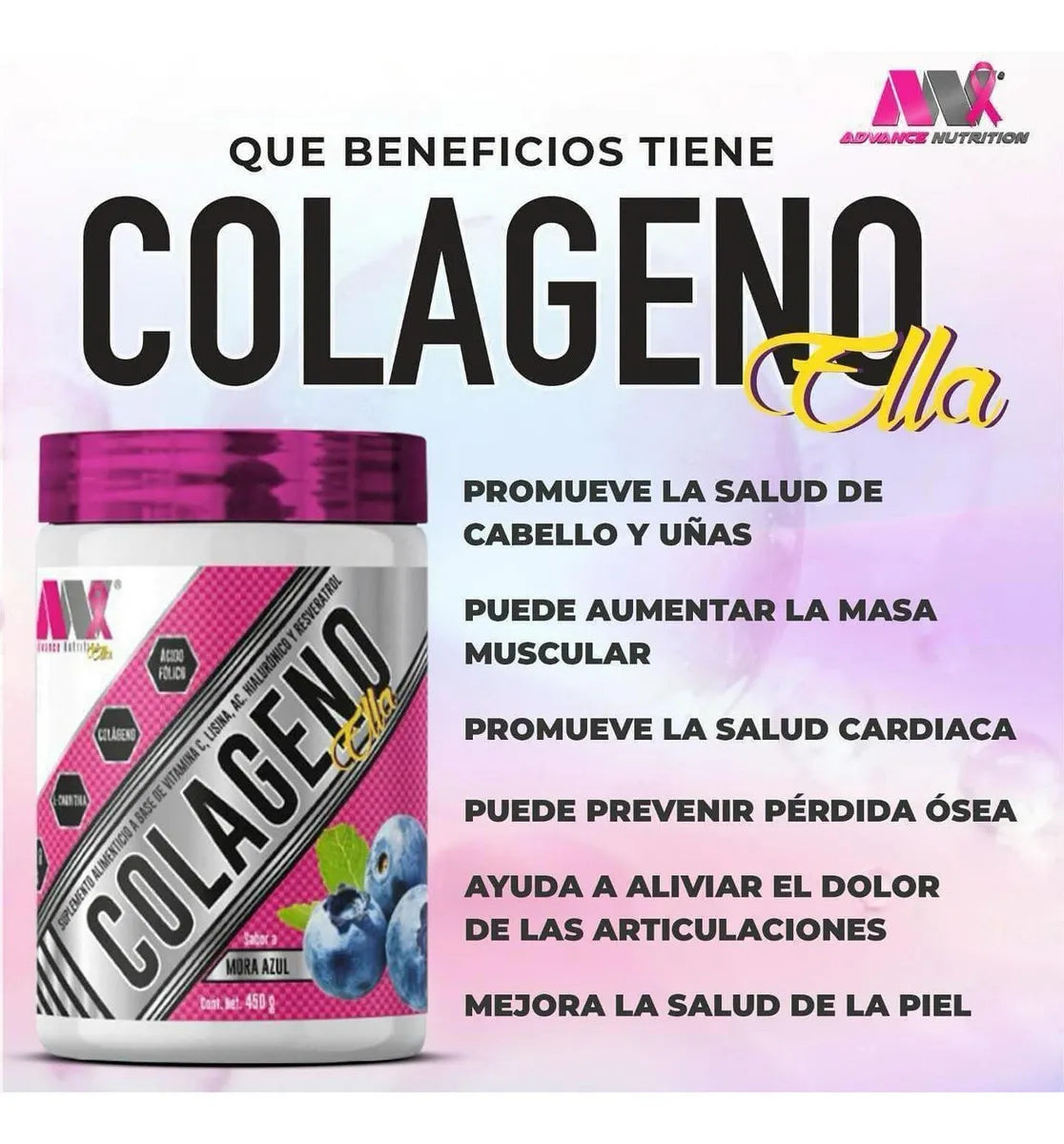 Advance Nutrition Colageno Hidrolizado 450 Grs