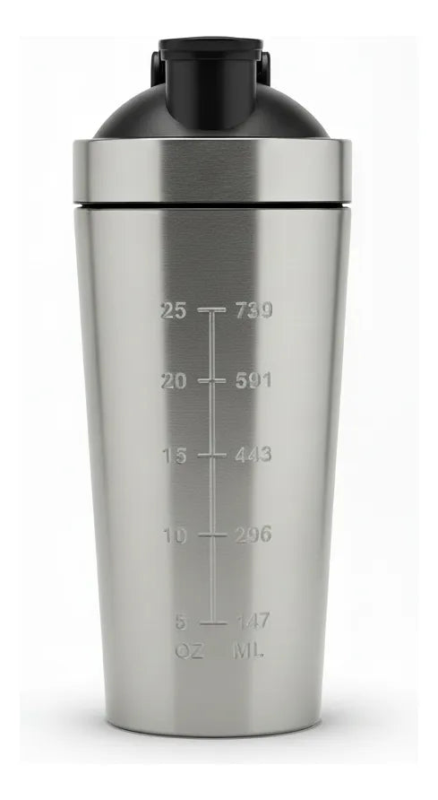 Muscletech Shaker Acero Inoxidable PLATA