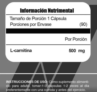 Meta L-Carnitina 500 Mg 90 Caps