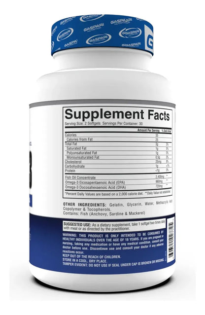 Gaspari Omega 3 Fish Oil 60 Soft Gels