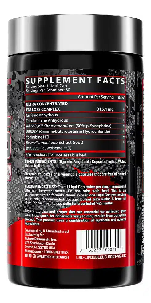 Nutrex Lipo 6 Black Ultra 60 Caps