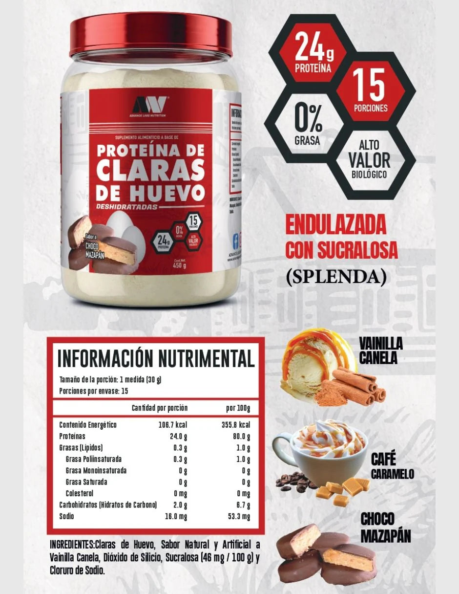 Advance Nutrition Clara de Huevo 450 Grs