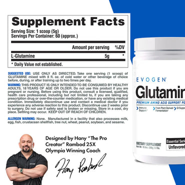 Evogen Glutamina 300 grs UNFLAVORED