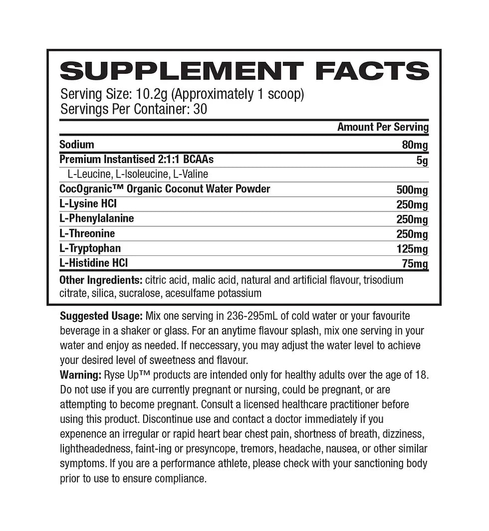 Ryse Bcaa + Eaa Aminoacidos 30 serv