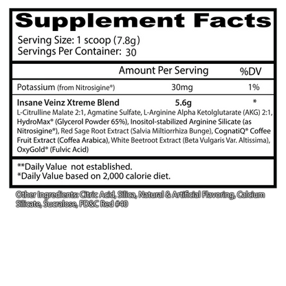 Insane Labz Veinz Xtreme 30 Servings
