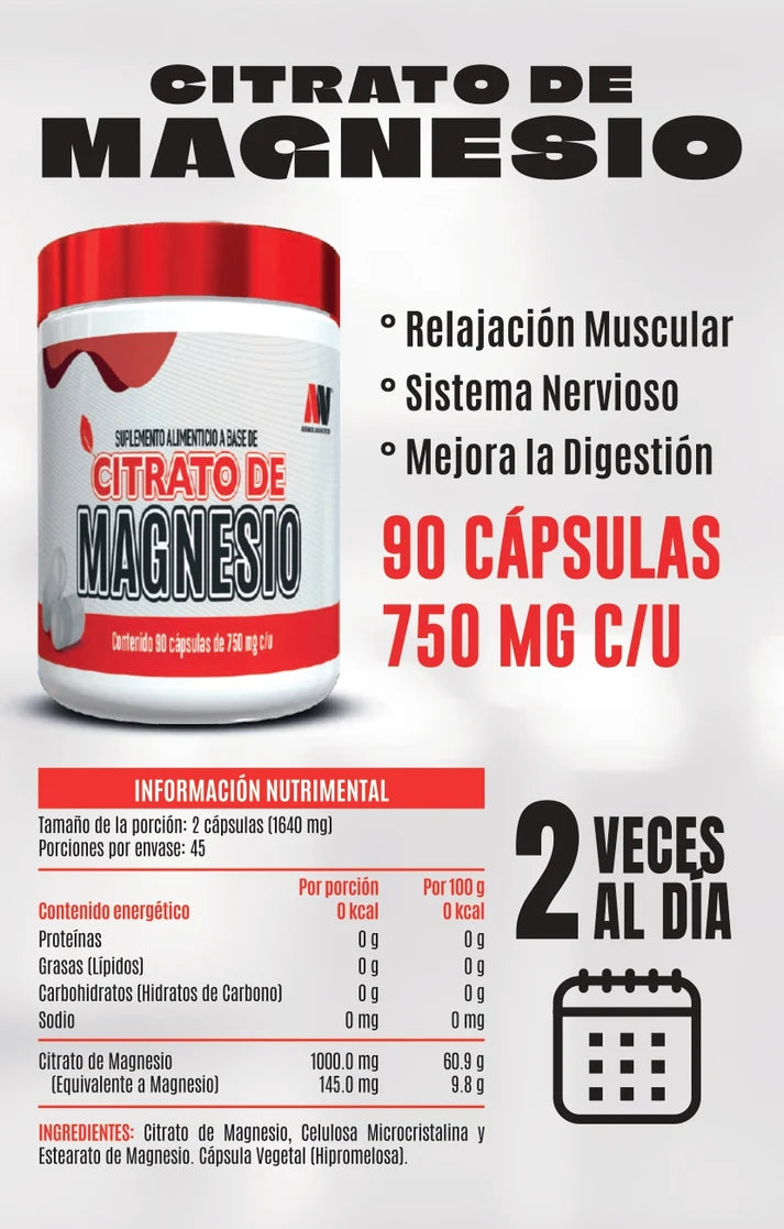 Advance Nutrition Citrato De Magnesio 90 Caps