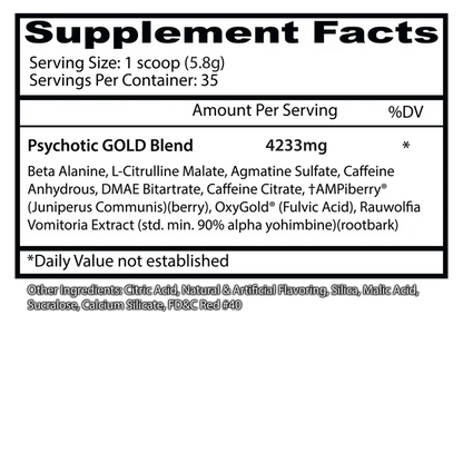 Insane Labz Psychotic Gold 60 Servings