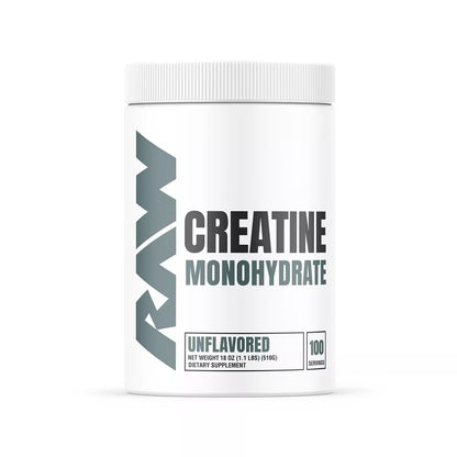 Raw Creatina Monohidratada 500 grs 100 Serv/sin sabor