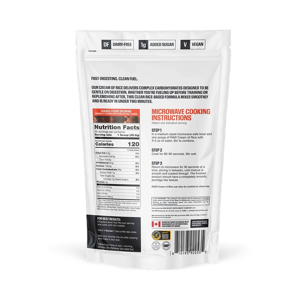 Raw Cream of Rice 25 Serv