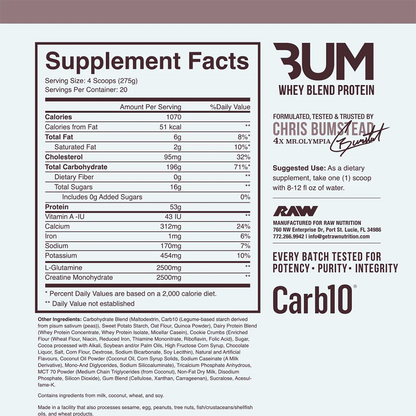 Raw Cbum Mass Gainer 12 Lbs