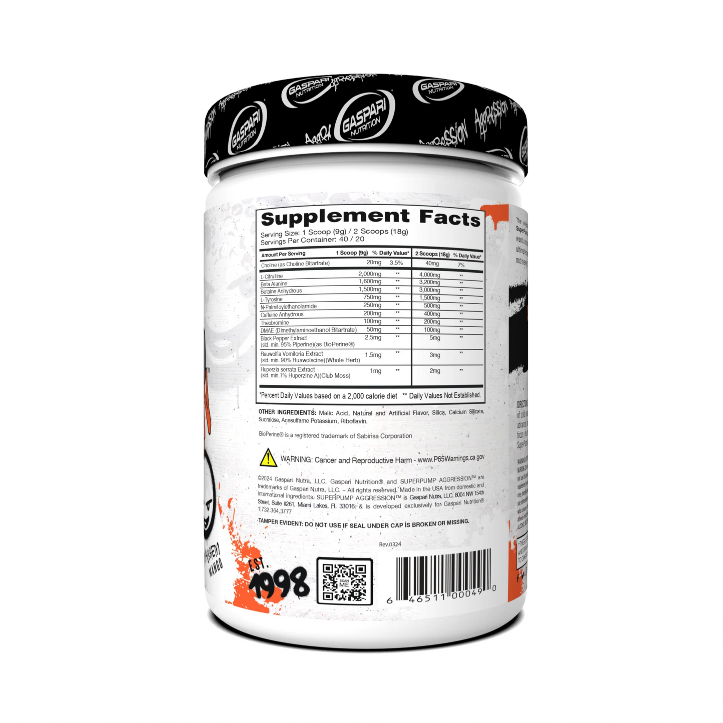 Gaspari Super Pump Agression 20/40 Serv