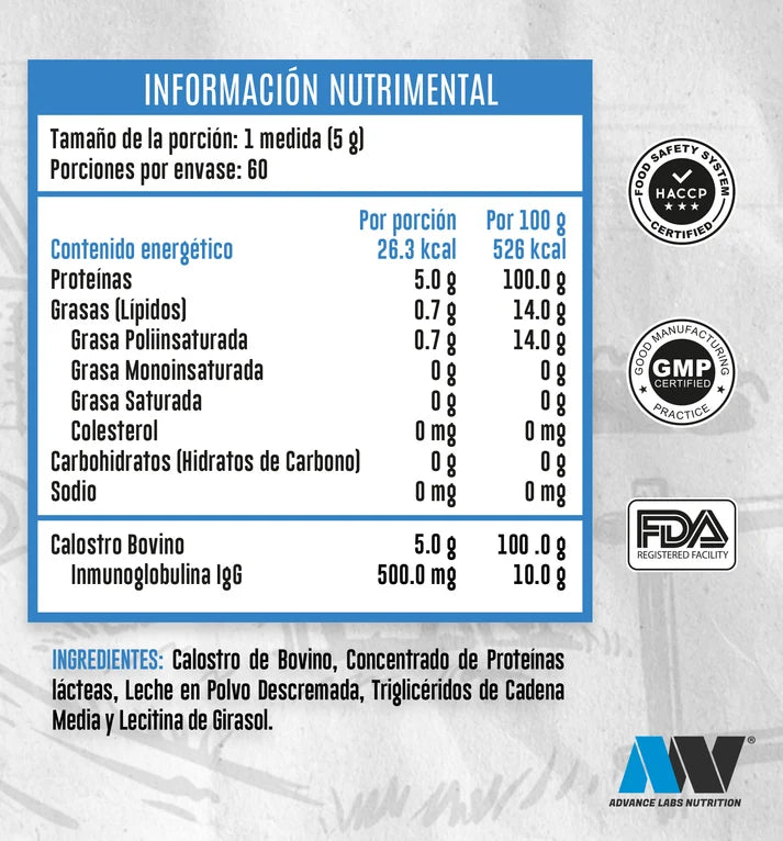 Advance Nutritions Calostro Bovino 300 Grs