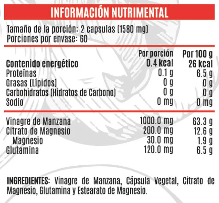 Advance Nutrition Vinagre De Manzana-Citrato de Magnesio 120 Caps