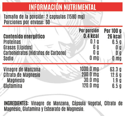 Advance Nutrition Vinagre De Manzana-Citrato de Magnesio 120 Caps