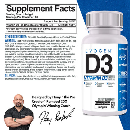 Evogen Vitamin D 5000IU 60 Caps