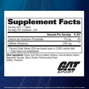 Gat Caffeine 200mg 100 Caps