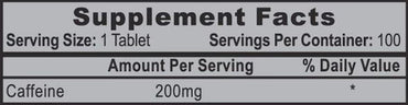Hi-Tech Caffeine Power 200 Mg 100 Cts
