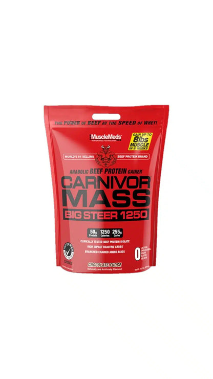 Musclemeds Carnivor mass 1250 Big Steer 15 lbs CHOCOLATE
