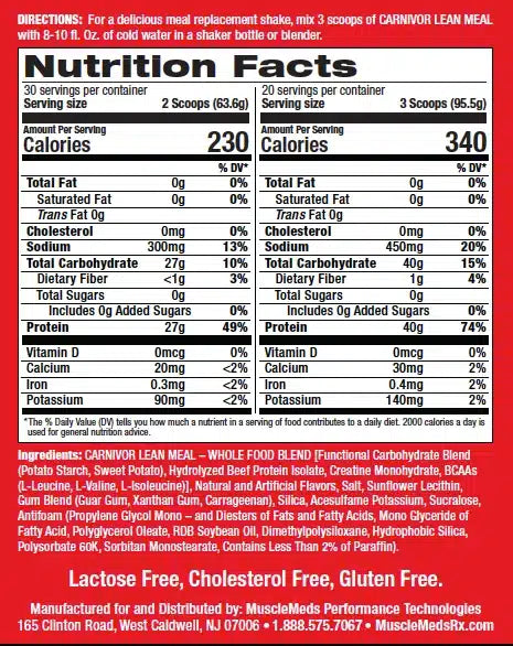 Musclemeds Carnivor Lean Meal 4 lbs Chocolate