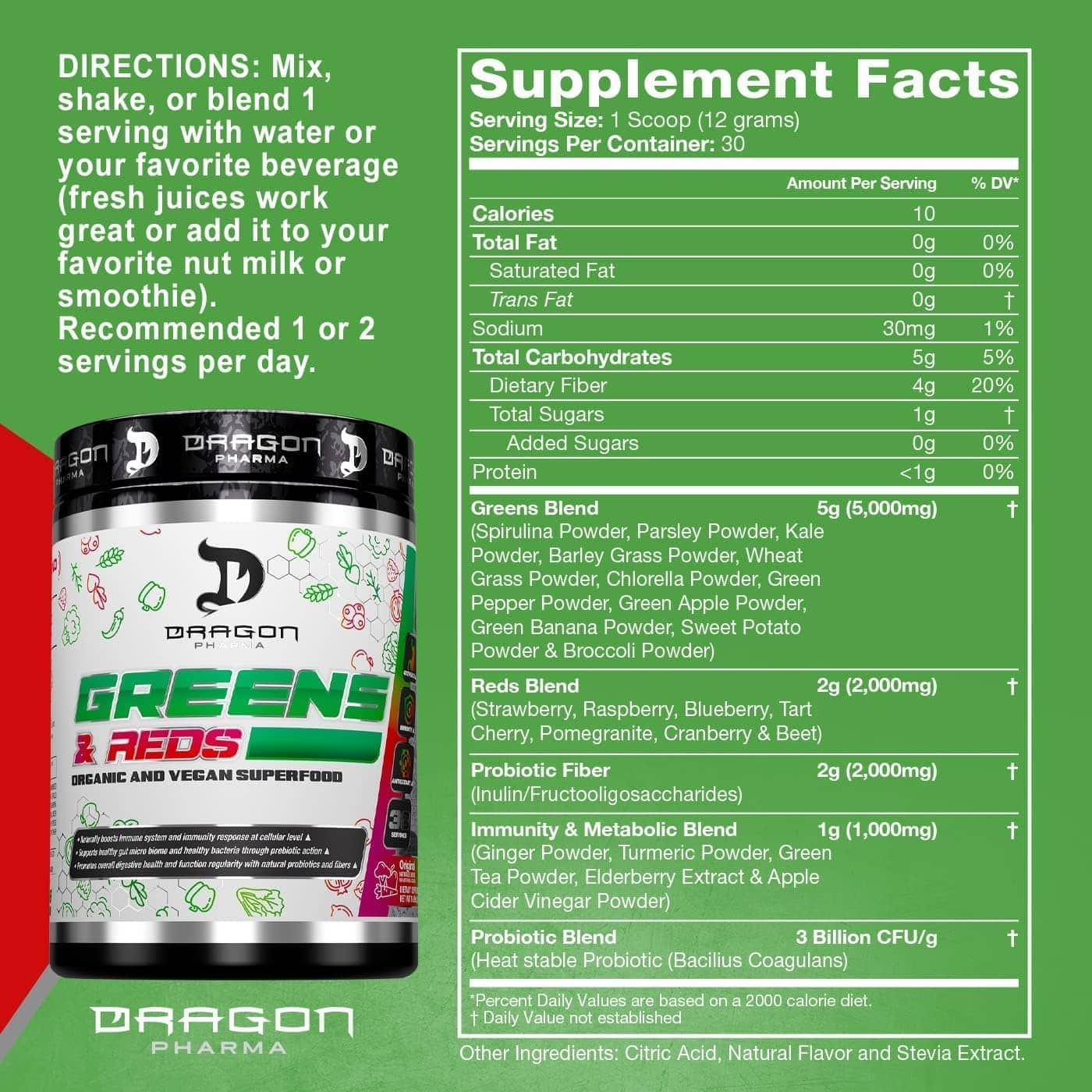 Dragon Pharma Greens & Reds 30 serv