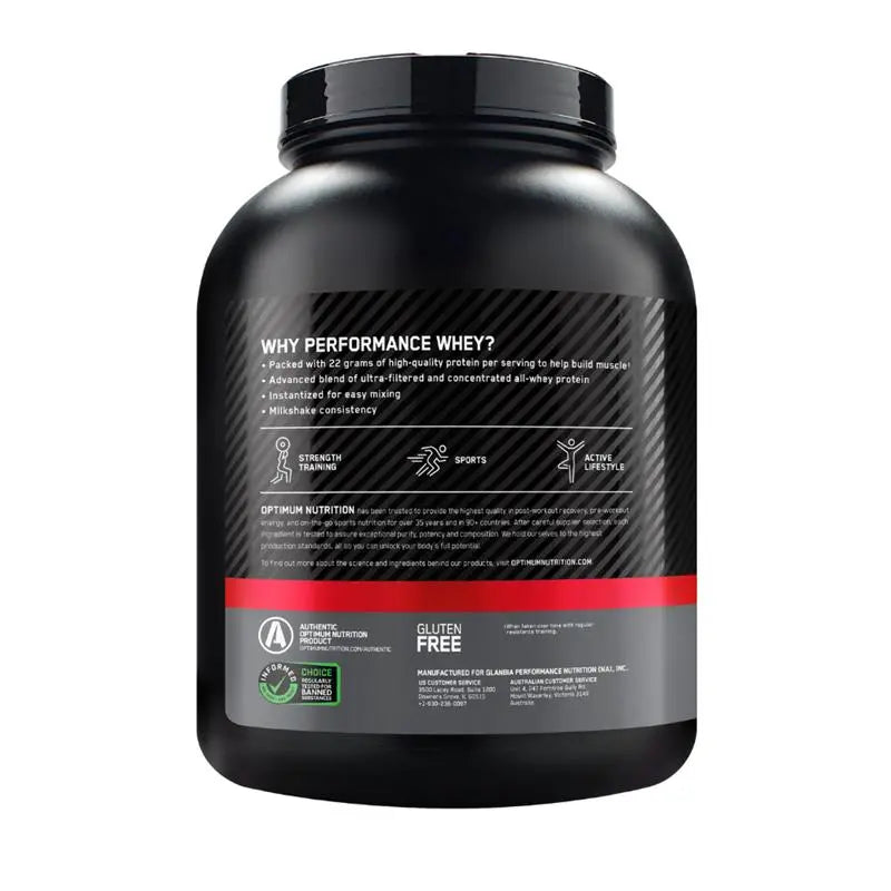 Optimum Nutrition 100% Whey Perfomance 4.3 lbs Chocolate Shake
