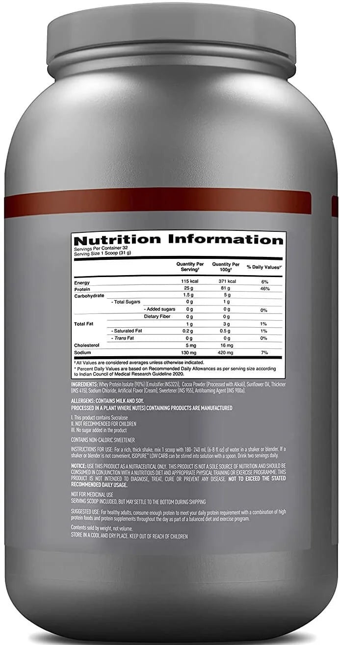 Isopure Proteina Low Carb 3 Lbs