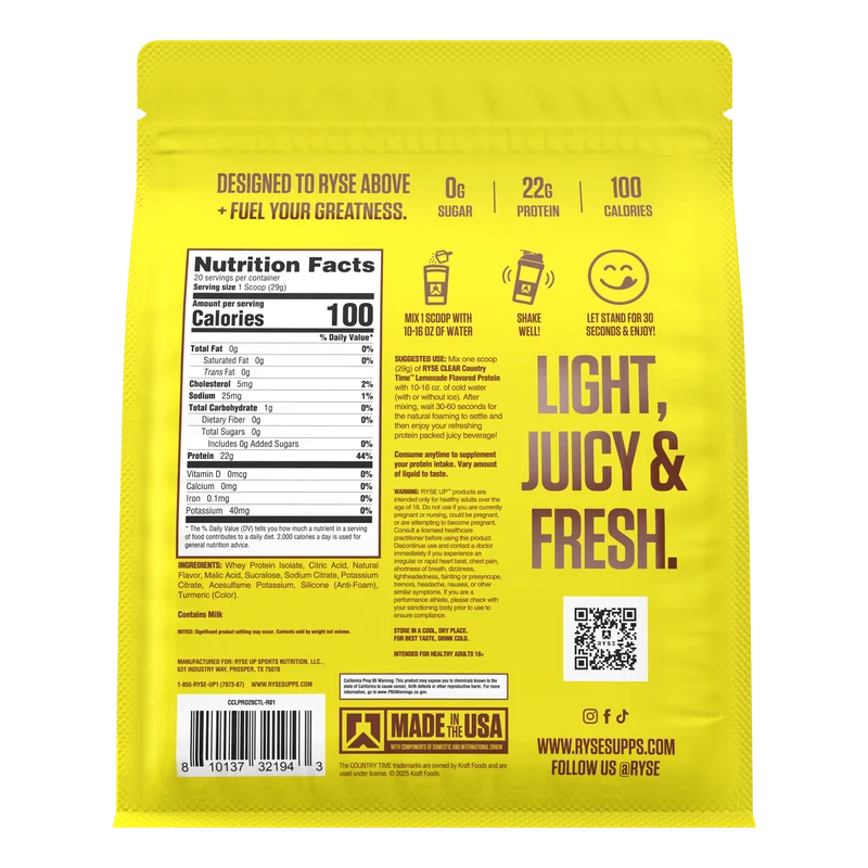 Ryse Clear Protein 20 Serv