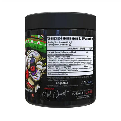 Insane Labz Psychotic EXTREME Nueva version 30 Serv