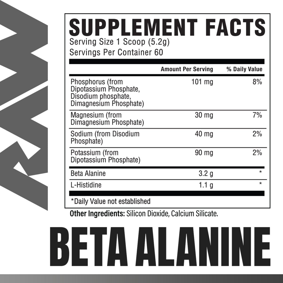 Raw Beta Alanina Sin Sabor 60 serv