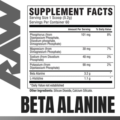 Raw Beta Alanina Sin Sabor 60 serv