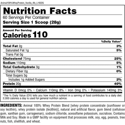 Universal Animal 100% Whey 4 LBS