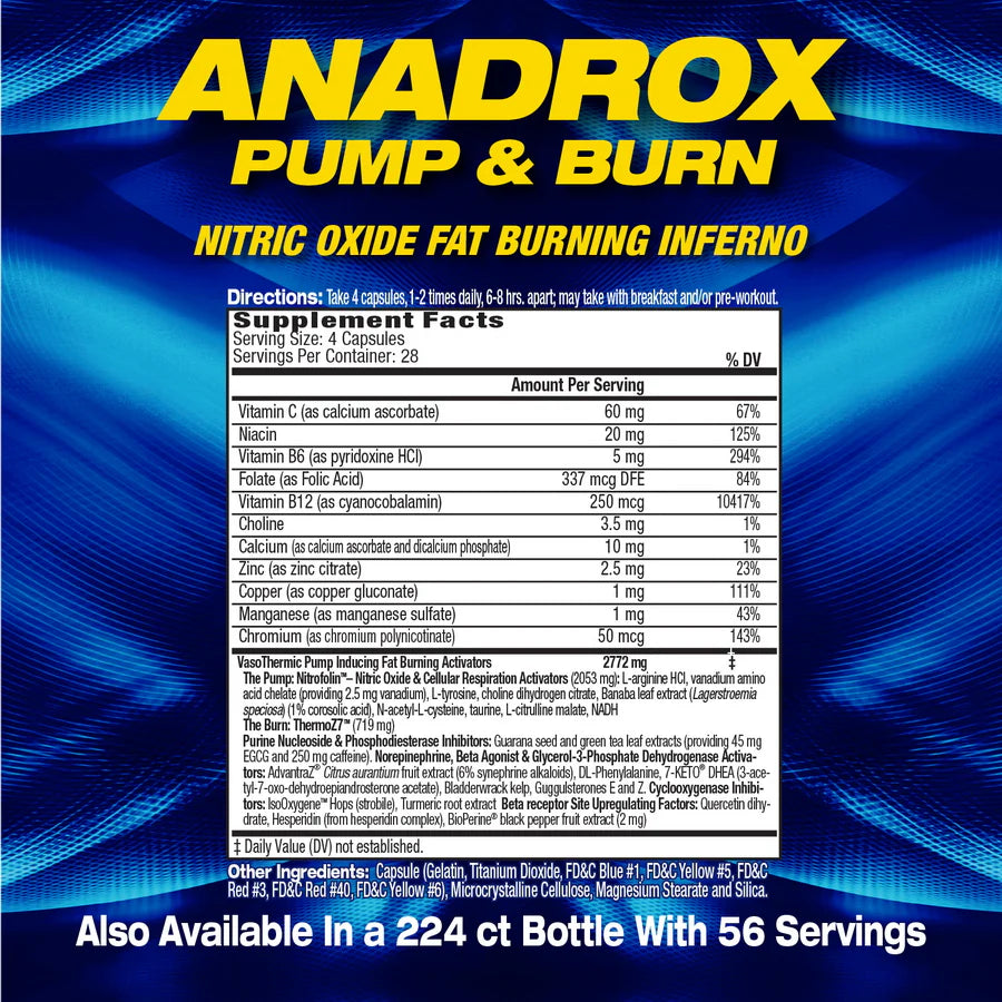 MHP Anadrox Termogenico/Pre entreno 112 Caps
